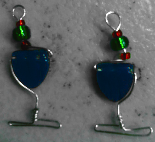 Martini-Glass & Wire Earrings