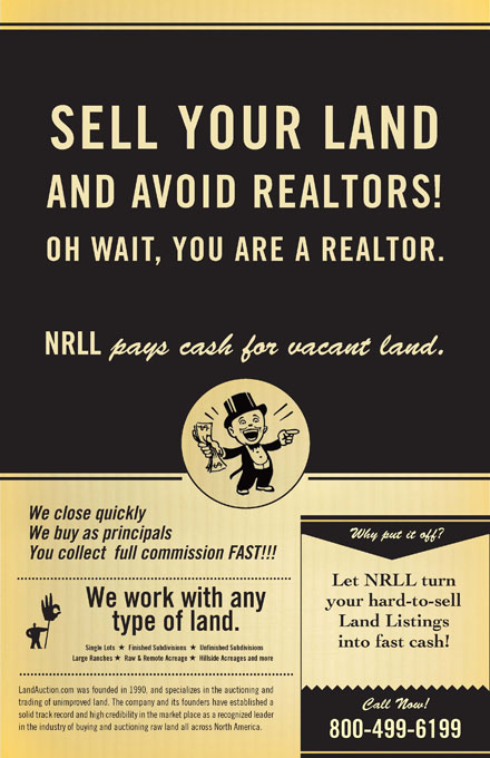 NRPI Posters targeting realtors who own vacant land