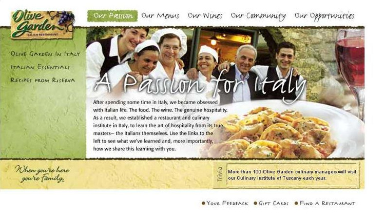 Multi award-winning OliveGarden.com