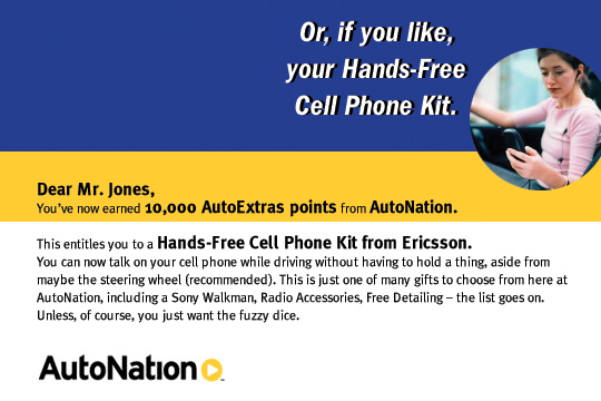 Direct mail Campaign for AutoNation:Postcard Back