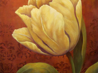 Tulip on Red 18" x 24" $400