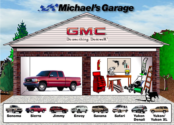 Concept, Design and Flash Animation for Michael Holigan Home Builder and GMC (www.digitaldemiurge.com/MichaelsGarage.html