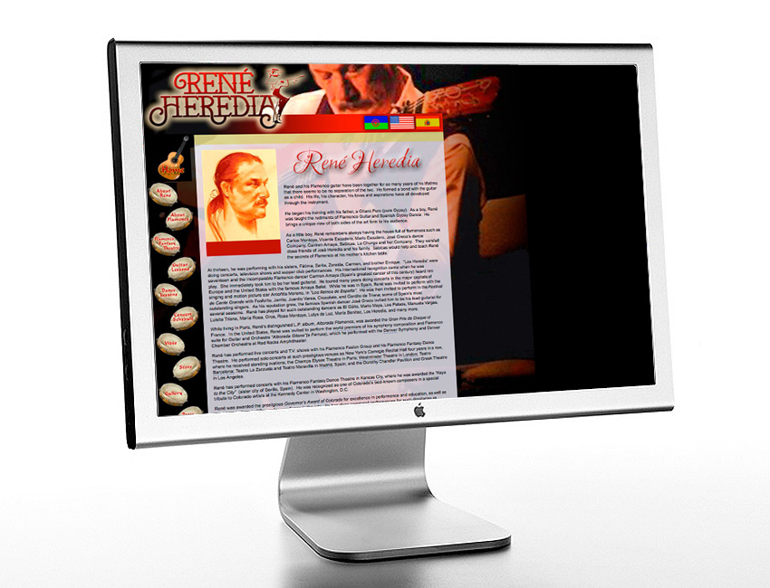 Art Direction, Web Design and Coding for Rene Heredia (www.reneheredia.com)