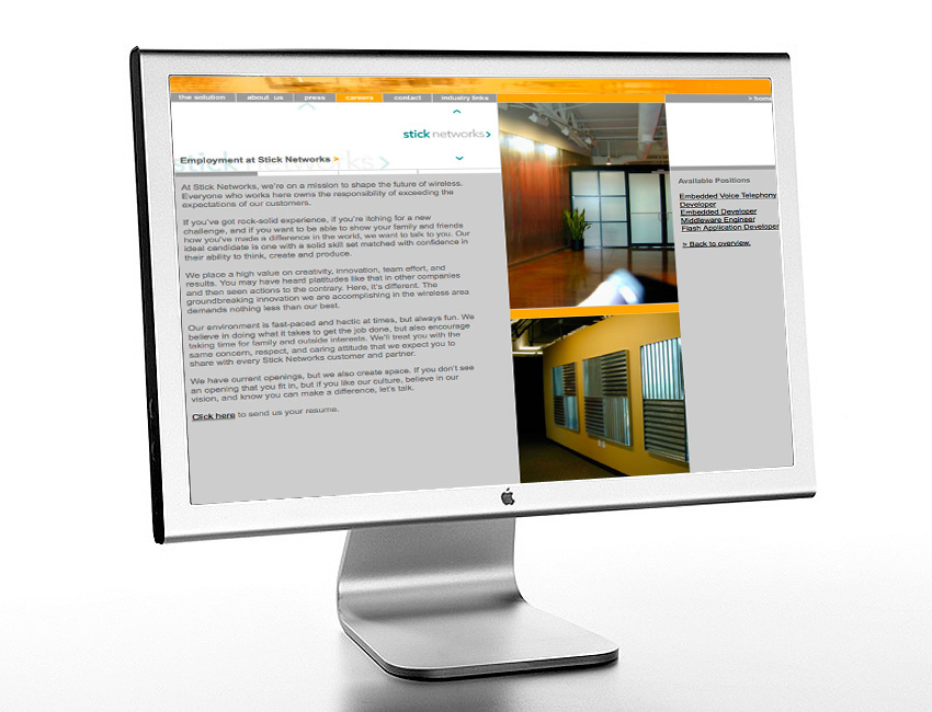 Co-Designed and Maintained the Website for Stick Networks (www.digitaldemiurge.com/stick/index.html)