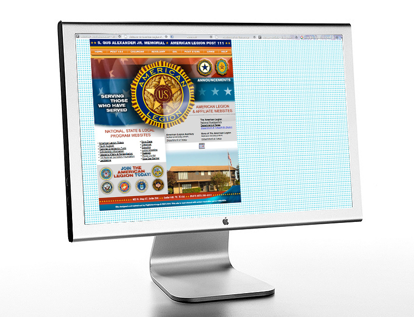 Art Direction, Web Design and Coding for The American Legion Post 111, Texas (www.post111.org)