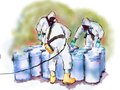 From a series of illustrations for Harding Lawson Associates and Environmental Cleanup