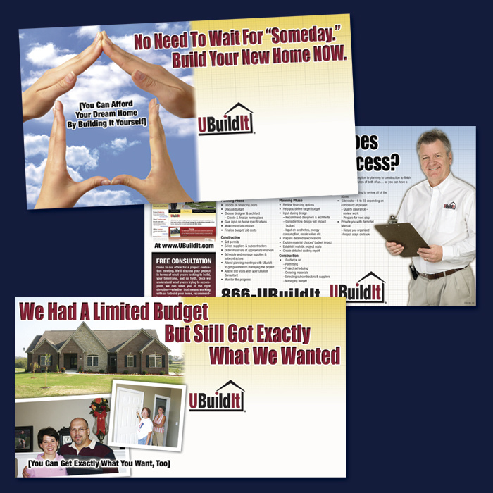 All Design for a Mailer Series for UBuildIt Campaign