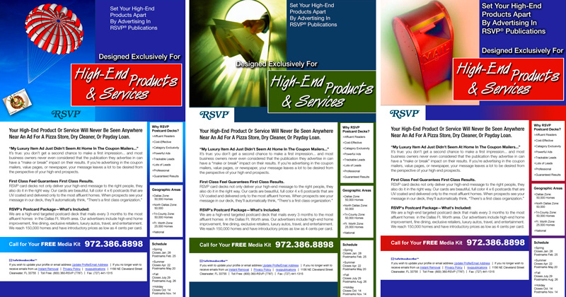 Art Direction, Web Design and Coding for Email Campaign for RSVP Mail Services