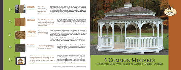 Brochure concpet for Eagle Valley Structures