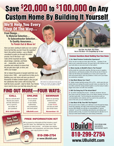 Flyer Design for UBuildIt Home Builders