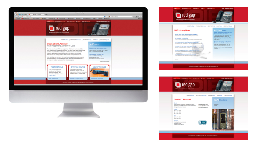 Art Direction, Web Design and Coding for Red Gap (www.redgap.com)