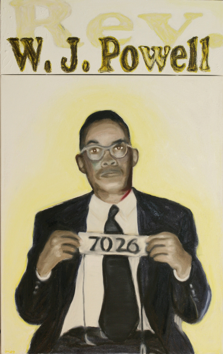 7026 Rev. W. J. Powell oil stick on canvas 24x38 2007 price: inquire