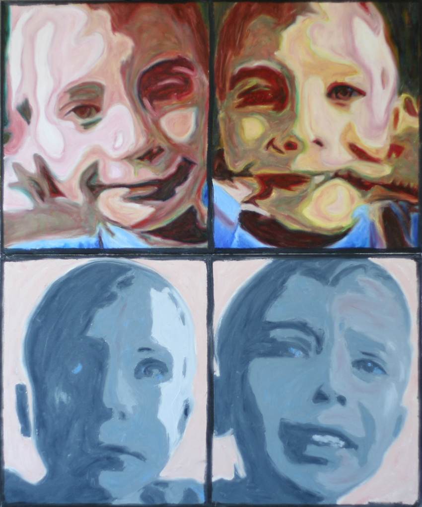 Four faces of Owen | oil stick on canvas | diptych 36x48 | 2006 | not for sale