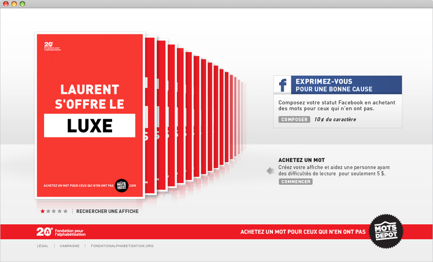 Fondation pour l'alphabétisation - Mots Dépôt - Web site (2010)