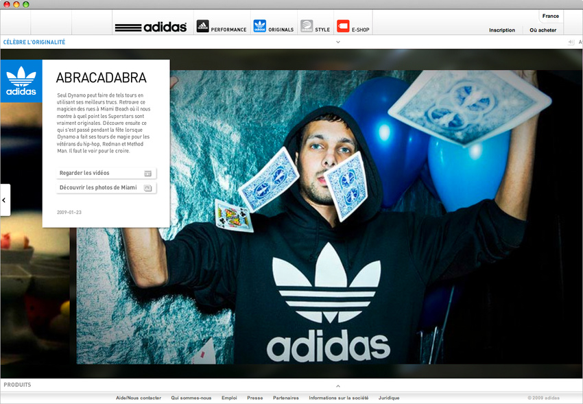 Adidas Original - Web site (2009)