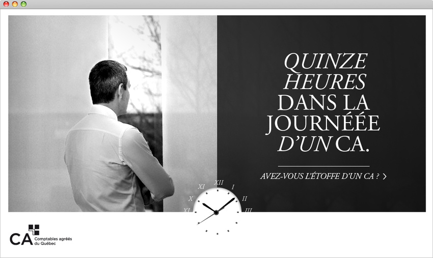 Les Comptable Agréés du Québec - Web site interface (2010)