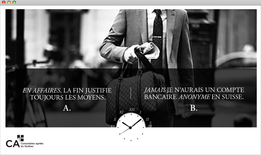 Les Comptable Agréés du Québec - Web site interface (2010)
