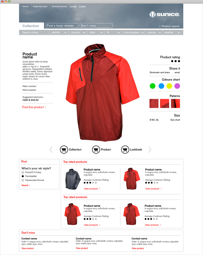 Sunice - Ecommerce project (2010)
