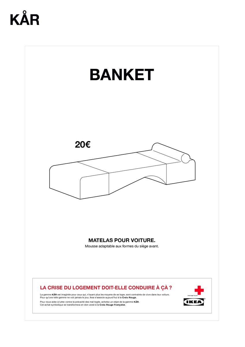 CROIX ROUGE & IKEA - La crise du logement doit-elle conduire à ça ? - Meubles (2012)