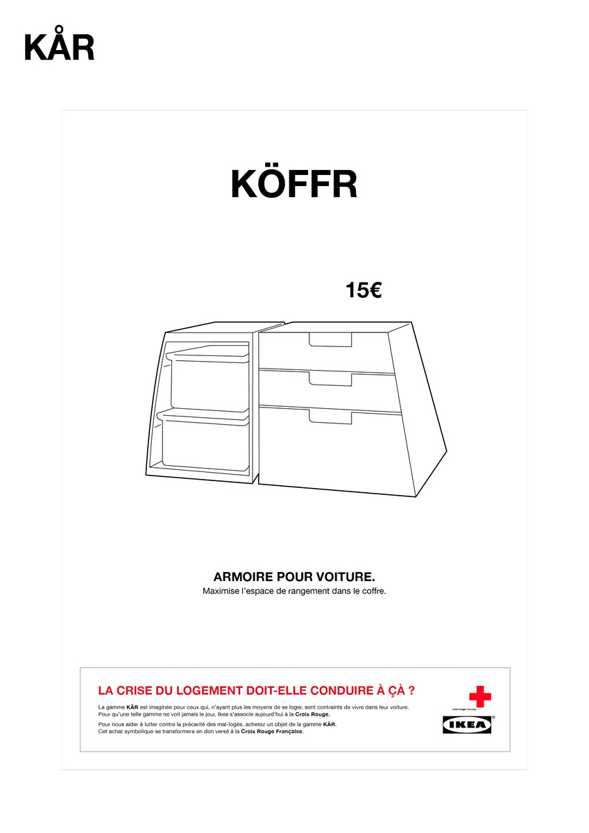 CROIX ROUGE & IKEA - La crise du logement doit-elle conduire à ça ? - Meubles (2012)
