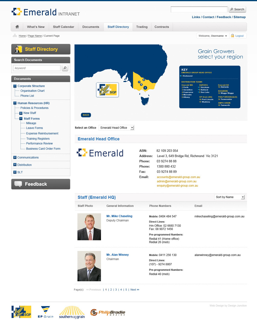 Emerald Intranet Staff Directory