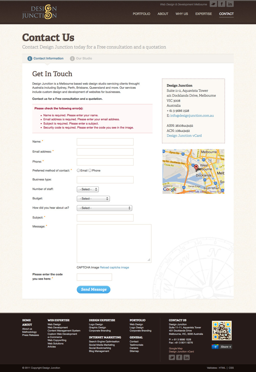 Contact page