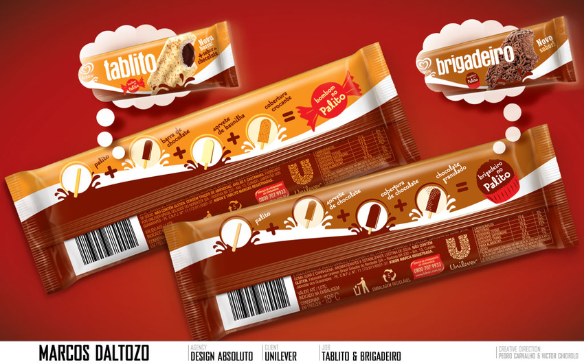 Heartbrand Kibon Tablito & Brigadeiro - Back panel design for the brazilian classics popsicles - [oct 2009]