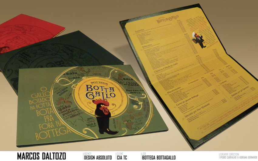 Bottega Bottagallo - Menus for Italian bar in São Paulo - [dec 2009]