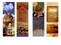 Two sided compositions done with the collage technique. The image below shows a set of two, and the two sides of each.