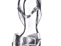 Drawings from life. Black ballpoint pen on bond paper. 9 x 13 in. aprox.-
