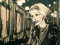 Black and white chalk, black marker on kraft paper. 22 x 16 in. aprox.-