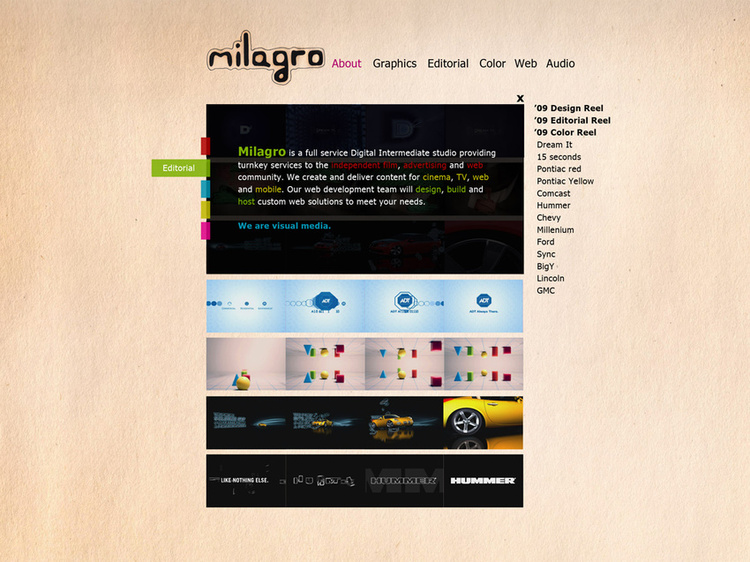 Milagro Post Website Redesign