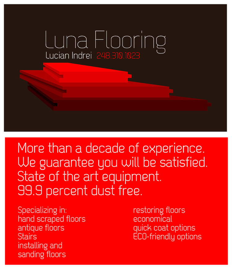 Luna Flooring Business Cards