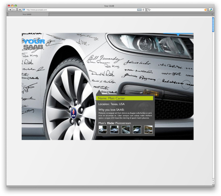 Signed Car Interactive Name Info Overlay