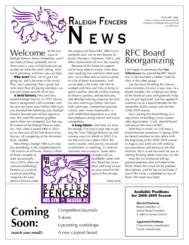 Newsletter / Content and layout