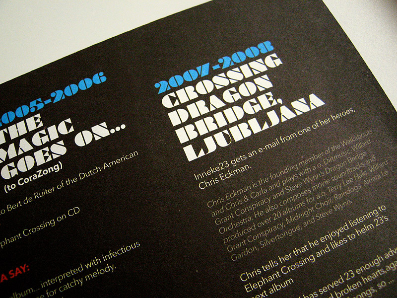 flyer and CD design for Inneke 23 & the Lipstick Painters' new album