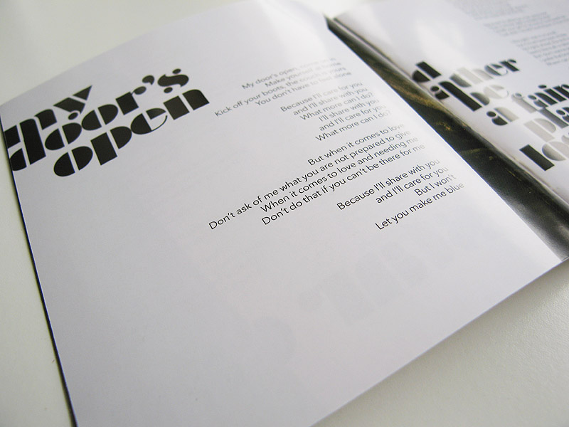 flyer and CD design for Inneke 23 & the Lipstick Painters' new album