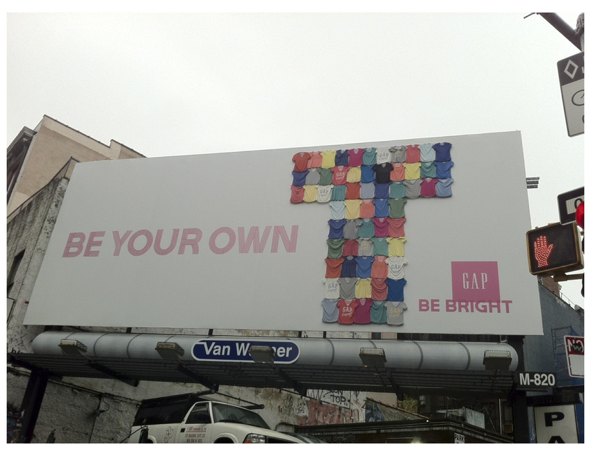 Gap Billboard made out of real Gap Ts