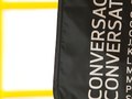 These bags were designed for a book series event for Cisneros, Conversaciones/Conversations
