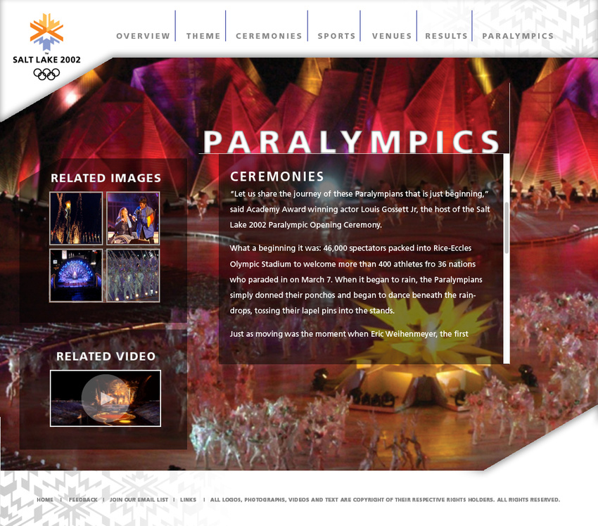 Salt Lake 2002 Olympics Legacy Website