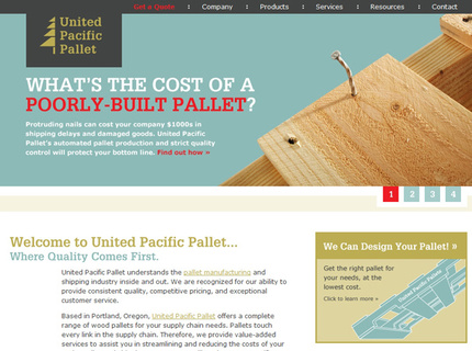 United Pacific Pallet Website Desgin