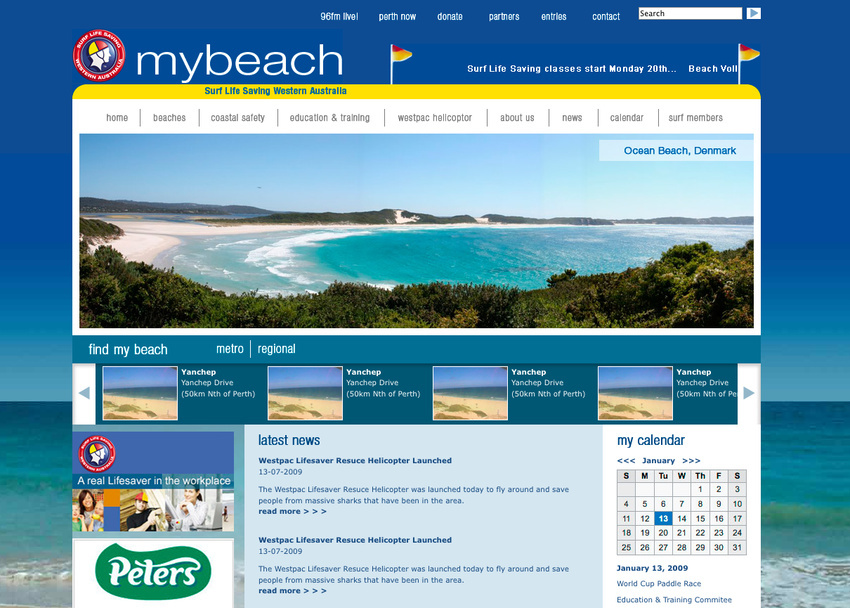 Website Design for www.mybeach.com.au