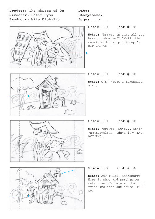 Storyboard for Flash Animation (Down, Out & Under)