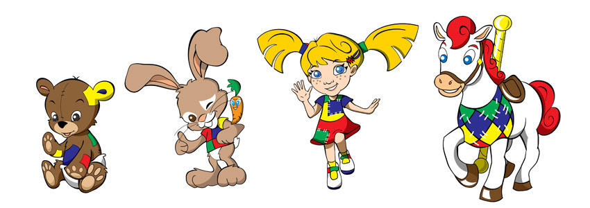Original characters for The Lulus Live Stage Show