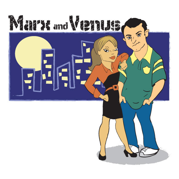 Cartoon versions of characters from SBS programme: Marx & Venus