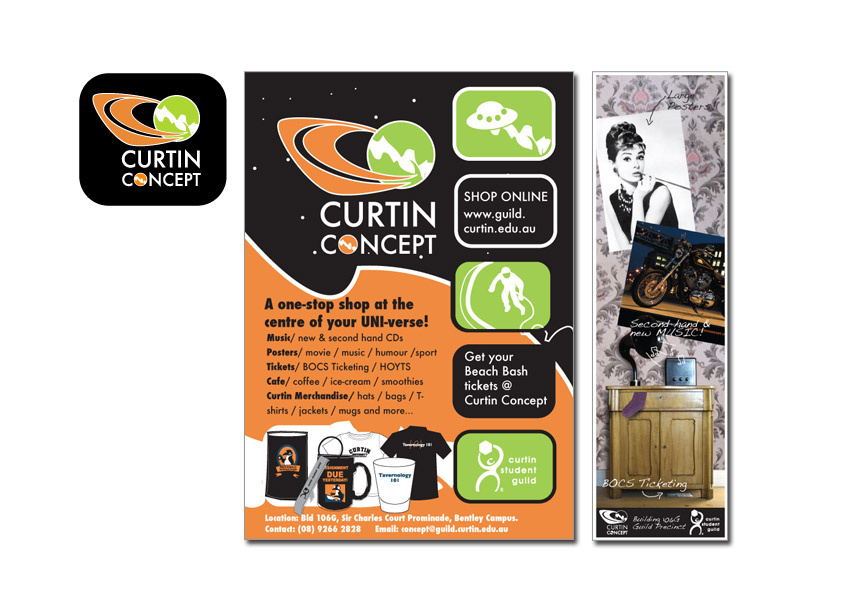 Advertisments for Curtin Concept Retail store