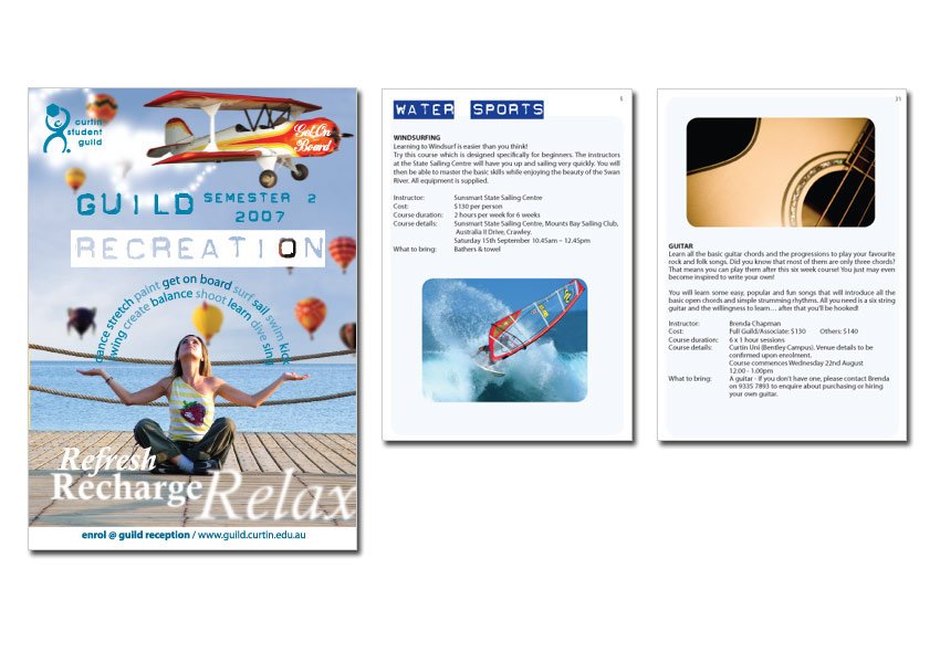 Layout and design for Recreation Brochure