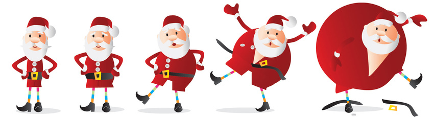 Santa cartoon for Christmas Card