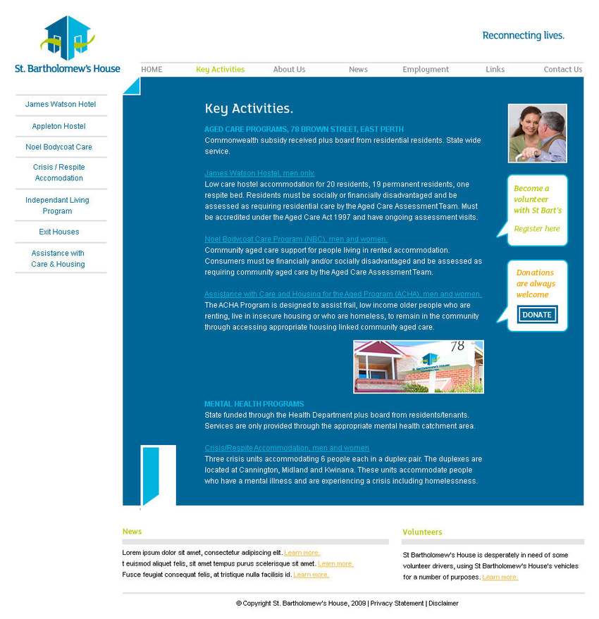 Content page design for St Batholemews