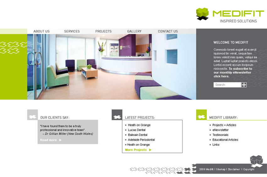 Homepage design for Medifit